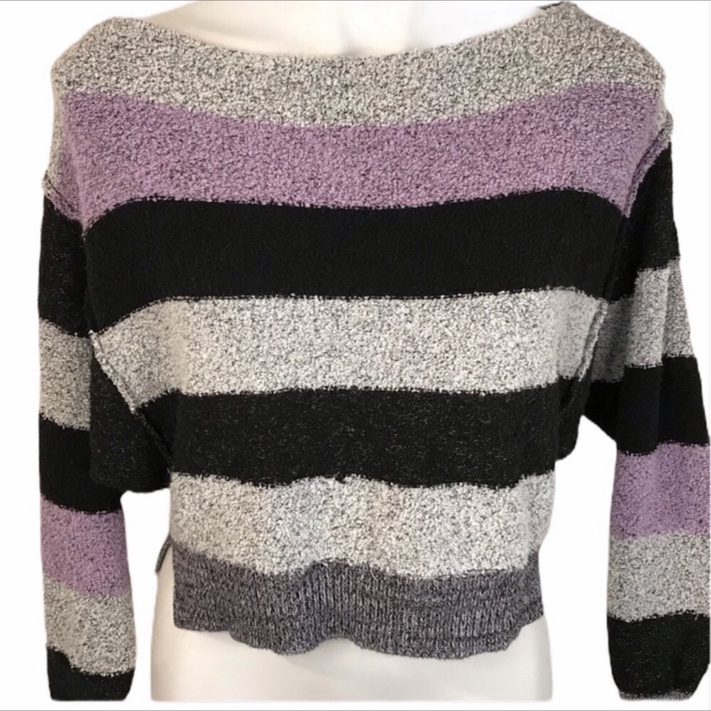 Free People Candyland Crop Knit Sweater Top